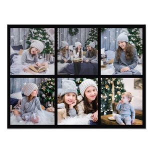 6 Kids Photo Gallery Collage Gift Display Black