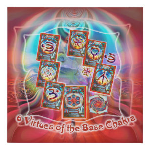 6 Language of Light Base Chakra card Symbols Faux Canvas Print
