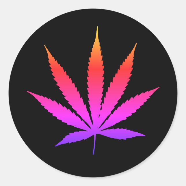 6 Large Rainbow Weed Sticker (Front)