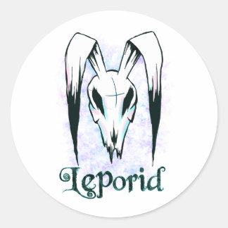 (6 Large Stickers) Leporid bunny logo Classic Round Sticker