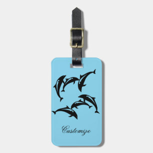 6 Leaping Porpoises Thunder_Cove Luggage Tag