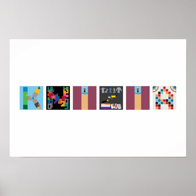 6-Letter Name Board Game Alphabet Poster (Front)