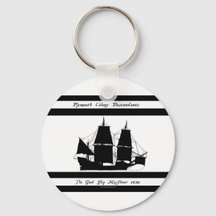 6 mayflower descendants key ring