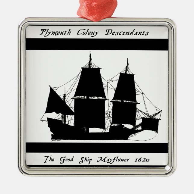 6 mayflower descendants metal tree decoration (Front)