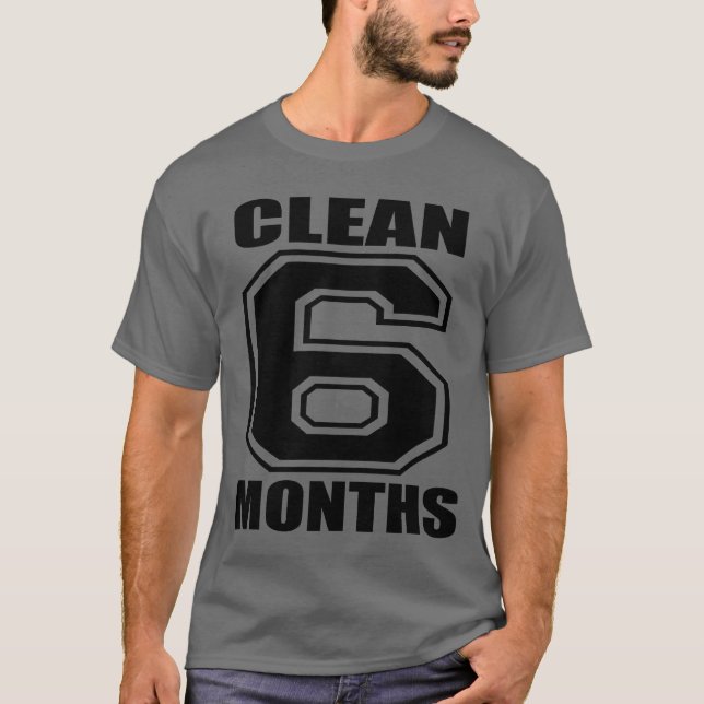 6 months clean black T-Shirt (Front)