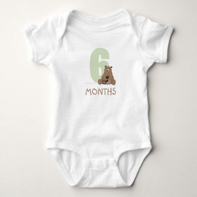 6 months mama bear and baby bodysuit (Front)