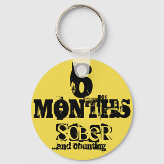 6 Months Sobriety Key Ring