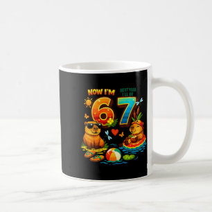 6 next year be 7 capybara 67 meme kids birthday coffee mug