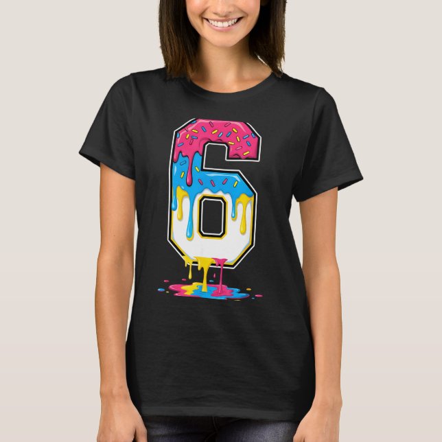 6 Number Seven Team Srts Ice Cream Drip Matching V T-Shirt (Front)