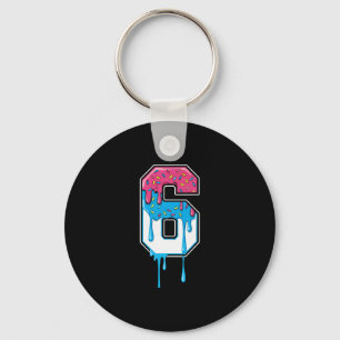 6 Number Six Team Sports Ice Cream Drip 67 Six Sev Key Ring