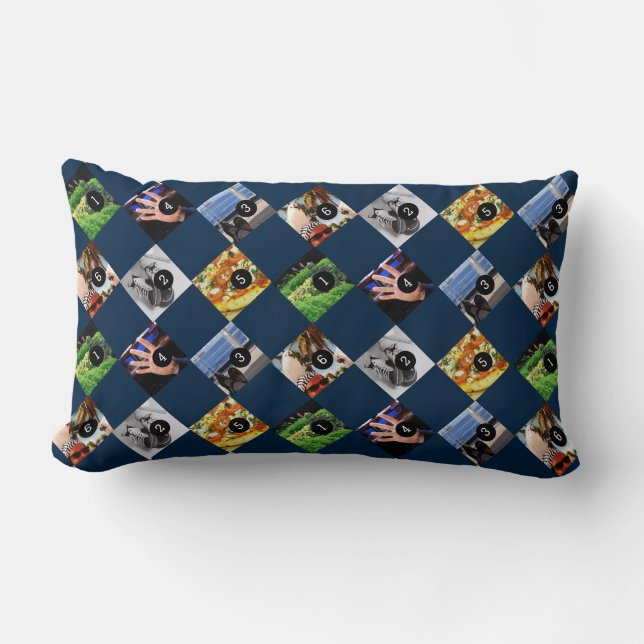 6 of your favourite photos to make your one of kin lumbar cushion (Front)