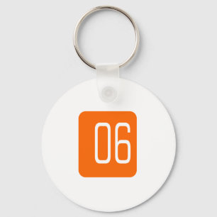 #6 Orange Square Key Ring