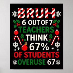 6 Out Of 7 Teachers Funny Ugly Christmas Sweater 6 Poster