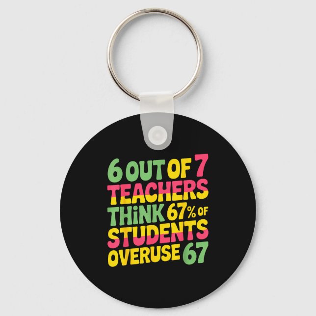 6 Out Of 7 Teachers Think 67% Of Students Overuse  Key Ring (Front)