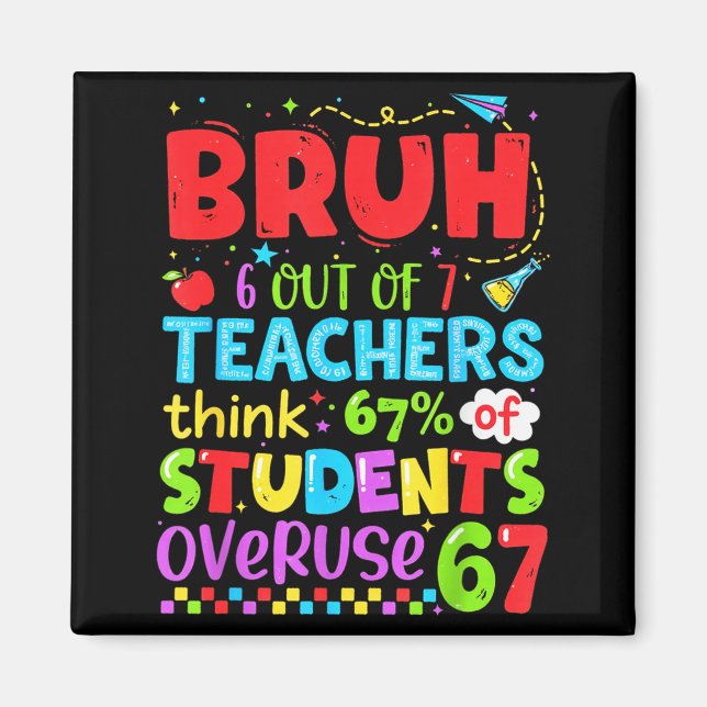 6 Out Of 7 Teachers Think 67% Of Students Overuse  Magnet (Front)