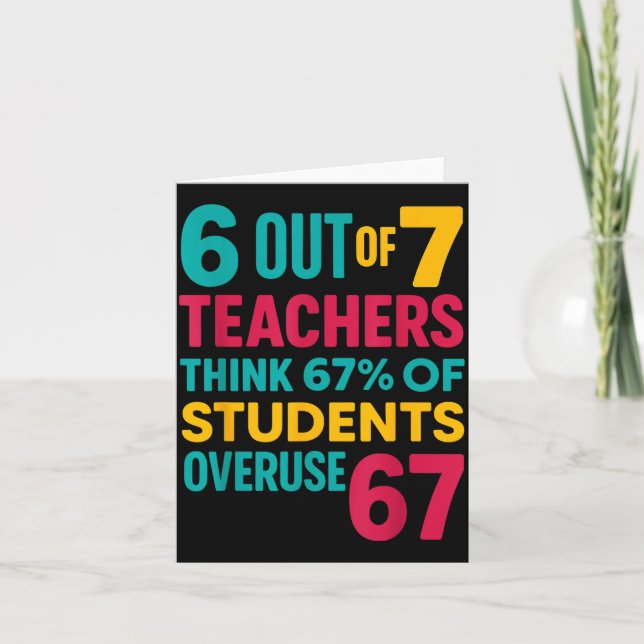 6 Out Of 7 Teachers Think 67% Students Overuse Quo Card (Front)