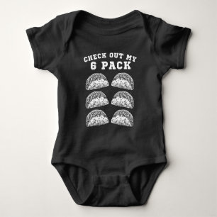 6 Pack Fitness Taco Funny Mexican Gym - Taco Lover Baby Bodysuit