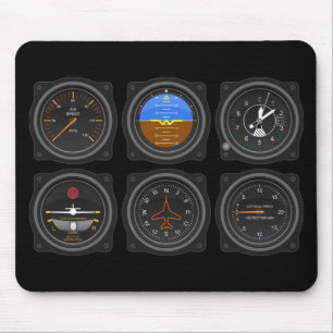6 Pack of Aeroplane Gauges Mouse Mat