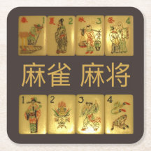 6 paper coasters – 麻雀  麻将  Flowers & Seasons