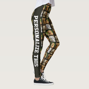 6 Photo and Text Template Personalised Collage Leggings