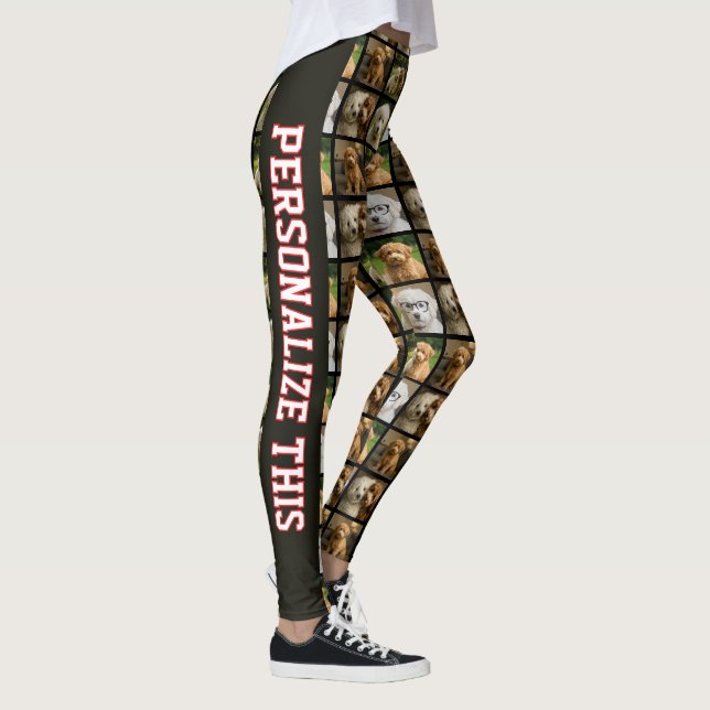 6 Photo and Text Template Personalized Collage  Leggings (Right)