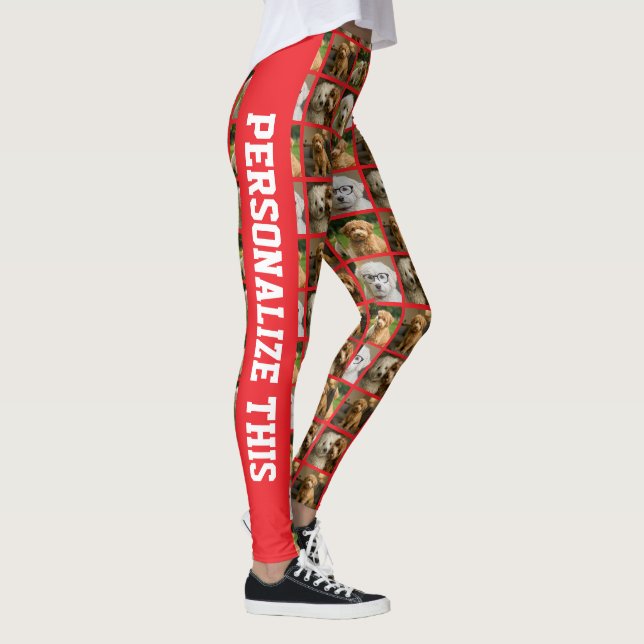 6 Photo and Text Template Personalized Collage  Leggings (Right)