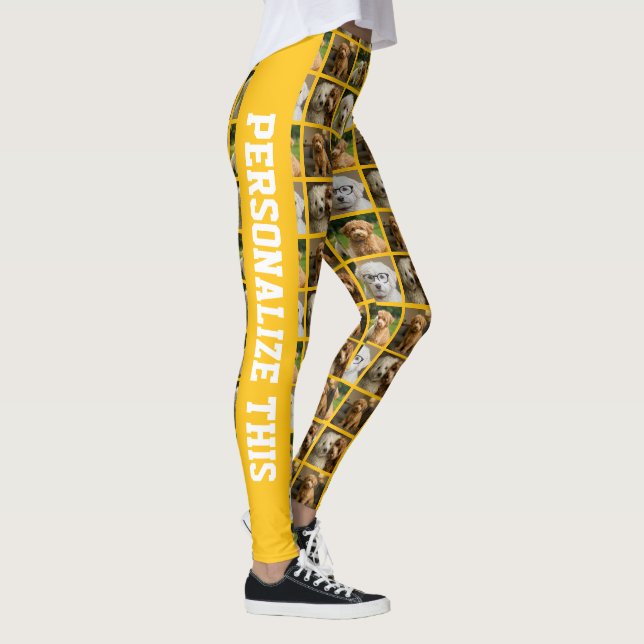 6 Photo and Text Template Personalized Collage  Leggings (Right)