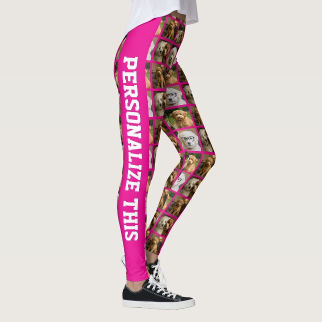6 Photo and Text Template Personalized Collage  Leggings (Right)