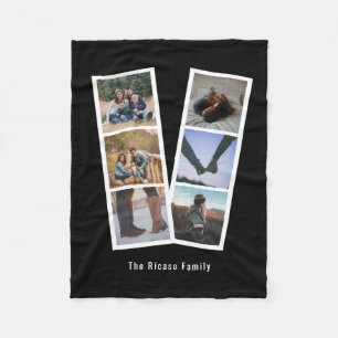 6 Photo Booth Style Personalised Fleece Blanket
