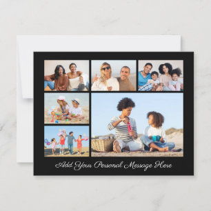6 Photo Collage Add Your Own Greeting Flat Card