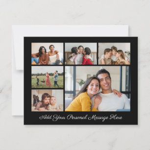 6 Photo Collage Add Your Own Greeting Flat Card