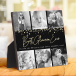 6 Photo Collage Best Glamma Ever Glam Gold Script Plaque<br><div class="desc">“Best Glamma Ever.” Too glamourous to be just “Grandma”, but loving every minute with her grandkids. A stylish, glam visual of gold foil handwritten script and gold glitter foil confetti dots overlay a black background. Add six, cherished photos of your choice and customize the name(s)/message, for the perfect modern, stylish,...</div>