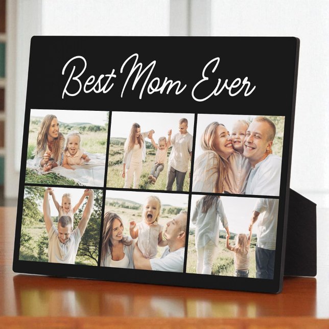 6 Photo Collage Best Mum Ever Custom Modern Plaque (Creator Uploaded)