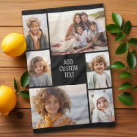 6 photo collage - black background - white text