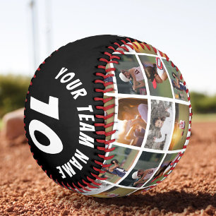 6 Photo Collage Black Player Number Team Name Softball