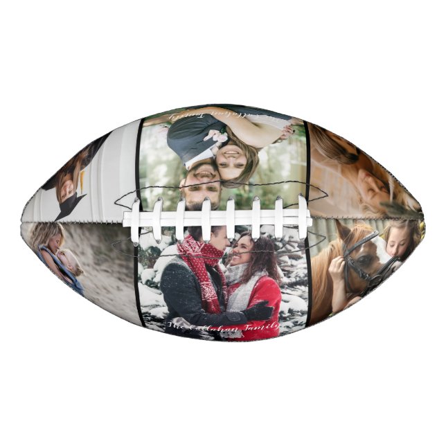 6 Photo Collage Custom American Football (Front)