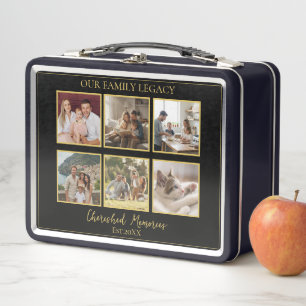 6 Photo Collage Elegant Keepsake Tin Box