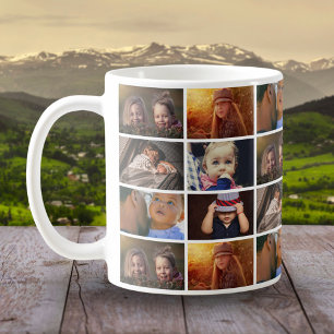 6 Photo Collage Family Photo Pattern Coffee Mug