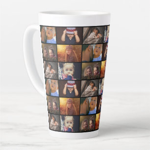 6 Photo Collage Family Photo Pattern Latte Mug