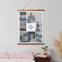 6 Photo Collage - Family Text In Centre - White