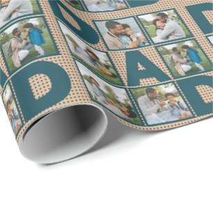 6 Photo Collage for Father's Day or Birthday Wrapping Paper