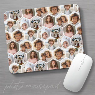 6 Photo Collage - funky hexagon honeycomb pattern Mouse Mat