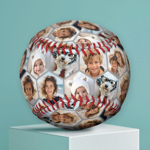 6 Photo Collage honeycomb pattern - BE PATIENT Baseball
