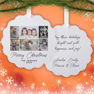 6 Photo Collage Merry Christmas Family Tree Decoration Card