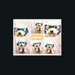 6 Photo Collage Name Minimalist - Can Edit colour Canvas Print<br><div class="desc">Use your square Instagram photos for the best results! TO CHANGE THE BACKGROUND - click on the customise or advanced design area,  and choose a colour in the colour picker. An artistic way to display your best photo sharing pics.</div>