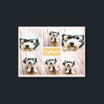 6 Photo Collage Name Minimalist - Can Edit colour Canvas Print<br><div class="desc">Use your square Instagram photos for the best results! TO CHANGE THE BACKGROUND - click on the customise or advanced design area,  and choose a colour in the colour picker. An artistic way to display your best photo sharing pics.</div>