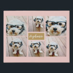 6 Photo Collage Name Minimalist - Can Edit colour Faux Canvas Print<br><div class="desc">Use your square Instagram photos for the best results! TO CHANGE THE BACKGROUND - click on the customise or advanced design area,  and choose a colour in the colour picker. An artistic way to display your best photo sharing pics.</div>
