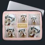 6 Photo Collage Name Minimalist - Can Edit colour Laptop Sleeve<br><div class="desc">Use your square Instagram photos for the best results! TO CHANGE THE BACKGROUND - click on the customise or advanced design area,  and choose a colour in the colour picker. An artistic way to display your best photo sharing pics.</div>