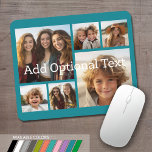 6 Photo Collage Optional Text -- CAN Edit Color Mouse Mat<br><div class="desc">Add your favorite pics to this fun template. You can use square photos or any photos for this grid.</div>