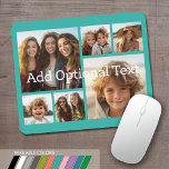 6 Photo Collage Optional Text -- CAN Edit Color Mouse Mat<br><div class="desc">Add your favorite pics to this fun template. You can use square photos or any photos for this grid.</div>